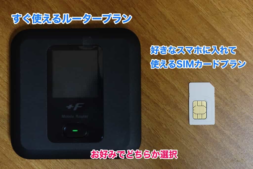 ルーターかSIMを選択