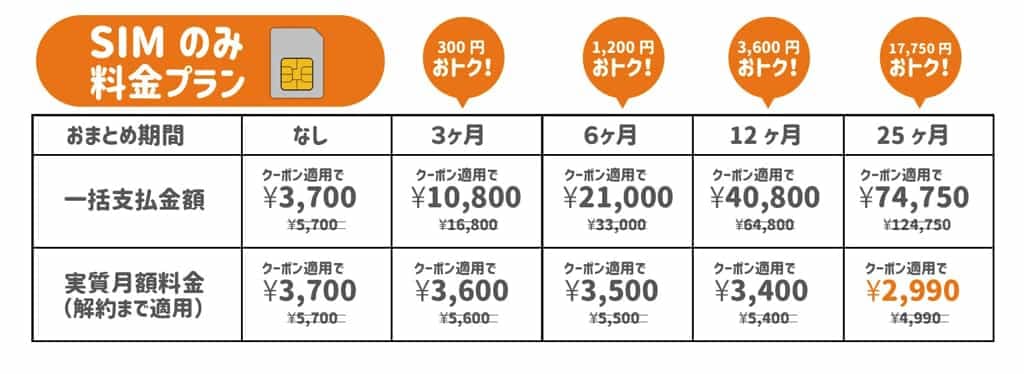 SIMのみプラン